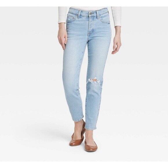 Universal Thread Denim - Women's Mid-Rise 80's Slim Fit Jeans - Universal Thread Blue Light Wash Sz 2 NWT